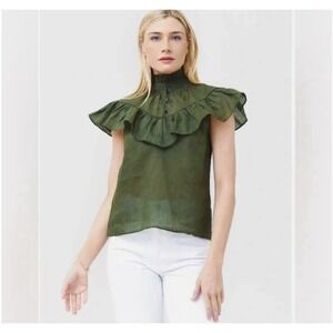 FRAME Ruffle Flounce Top Size S